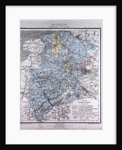 Germany, antique map 1869 by Th. von Liechtenstern and Henry Lange