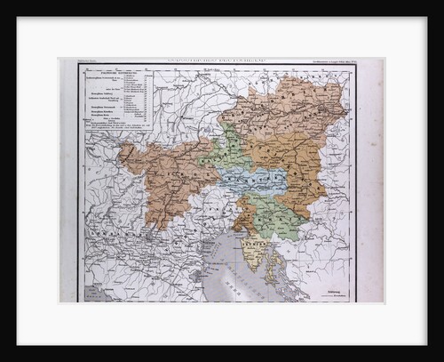South East Germany, Sudostliches Deutschland, antique map 1869 by Th. von Liechtenstern and Henry Lange