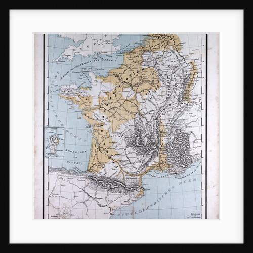 Europe, France, Belgium, The Netherlands, antique map 1869 by Th. von Liechtenstern and Henry Lange