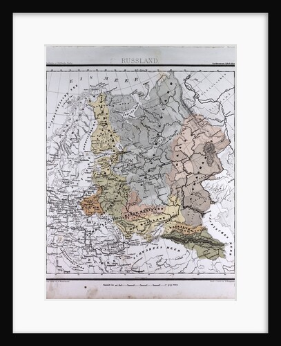 Russia, antique map 1869 by Th. von Liechtenstern and Henry Lange