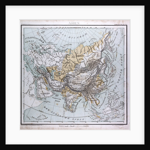 Asia Map, antique map 1869 by Th. von Liechtenstern and Henry Lange