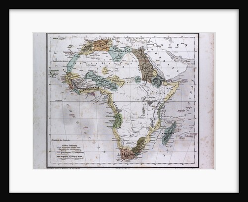 Africa Map, antique map 1869 by Th. von Liechtenstern and Henry Lange