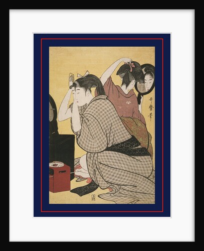 Kami-yui, Dressing the hair by Utamaro Kitagawa