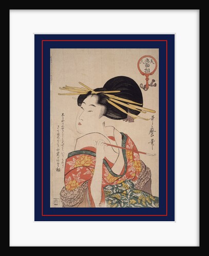 Kiseru o motsu onna, Woman holding a pipe by Utamaro Kitagawa