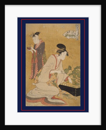 Ôgiya uchi Yashio, Someki, Tsumaki, Yashio of the Ôgiya, kamuro Someki, Tsumaki by Utamaro Kitagawa