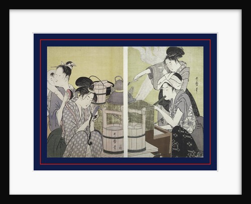 Daidokoro, Kitchen scene by Utamaro Kitagawa