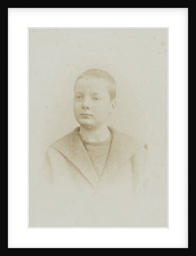 Studio portrait of David Vermeulen in sailor suit by C.J.L. Vermeulen