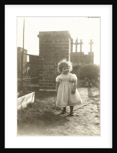 Marba (?) Titzenthaler, daughter of the photographer, on the roof of the house Friedrichstrasse, Berlin Germany by Waldemar Titzenthaler