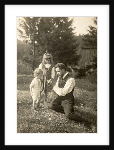 Waldemar Titzenthaler, the photographer, with his children and Marba Eckart in a clearing by Waldemar Titzenthaler