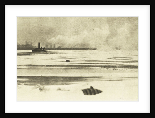 River landscape with snow by Peter Henry Emerson