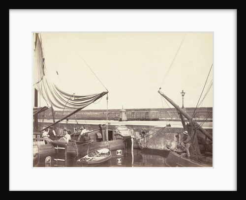 Three ships in a lock in Amsterdam by Anonymous
