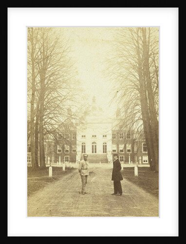 Palace Huis ten Bosch, with two men standing in the driveway, The Hague by Anonymous