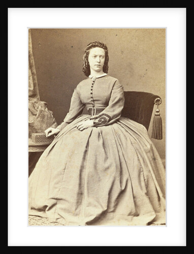 Portrait seated woman by J. Baer