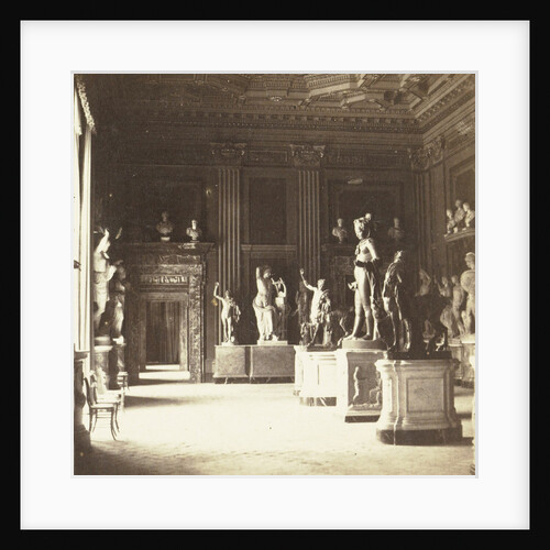 Hall with statues on pedestals by Anonymous