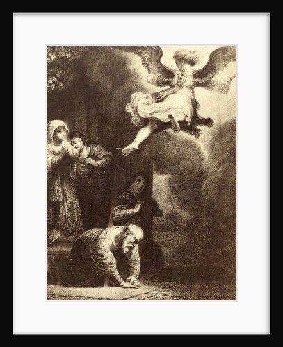 The angel leaves the house of the family of Tobias by Anonymous