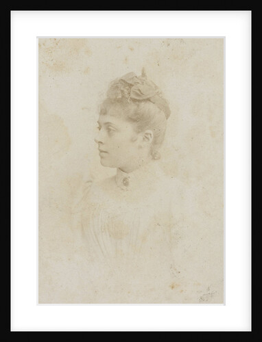 Studio Portrait of a Young Woman in a white dress by Albert Greiner