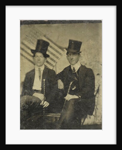 Portrait of two men on a bench by Anonymous