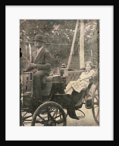 Woman sitting in a carriage, with the buck an African-American driver by Anonymous
