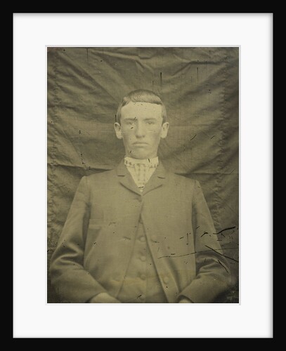 Portrait of a man sitting on a wrinkled plain cloth by Anonymous