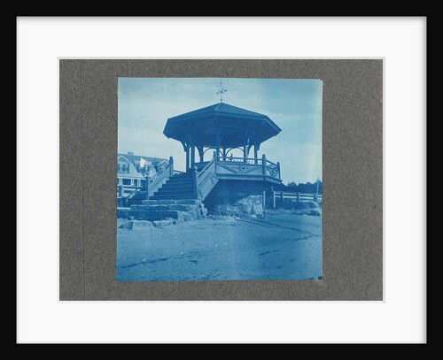 Wooden bandstand with stairs and wind vane, USA by Anonymous