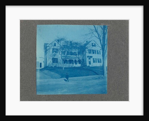 Child running for a wooden house, USA by Anonymous