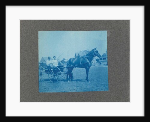 Man and a woman in a carriage with horse, USA by Anonymous