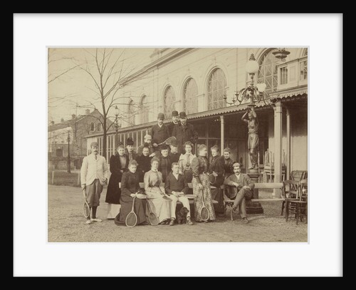 Group portrait of men and women with tennis rackets, far left Pauw van Wieldrecht, 1892 by Henry Pauw van Wieldrecht