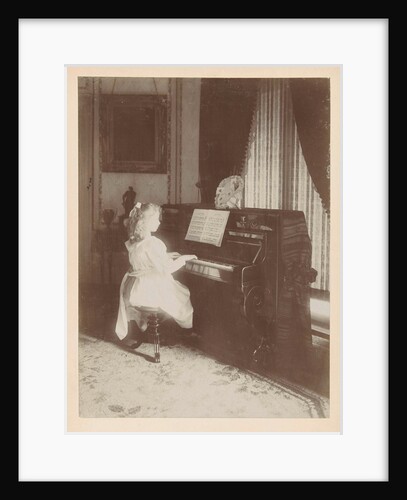 unknown girl playing the piano by Henry Pauw van Wieldrecht
