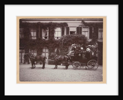 Group of people in a carriage with four horses for country Nimmerdor, Amersfoort by Henry Pauw van Wieldrecht