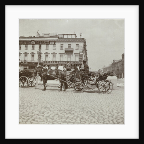 Russian Droshky coaches with driver waiting for passengers in St. Petersburg by Henry Pauw van Wieldrecht