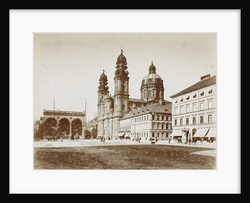 Square with St. Luke church in Munich by Germany