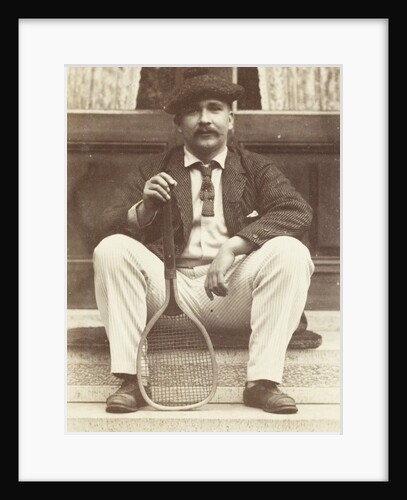 Portrait of JW des Tombe with tennis racket by Henry Pauw van Wieldrecht