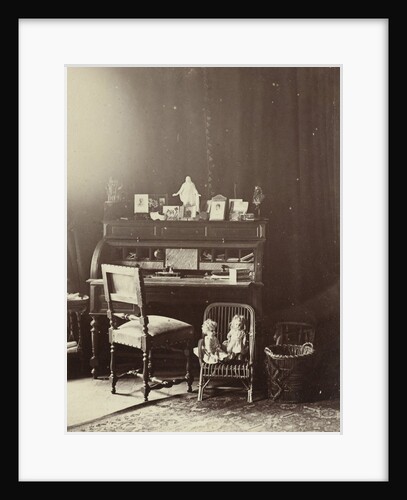 A room with writing table in mansion in Utrecht The Netherlands, on the desk are pictures and statues by Henry Pauw van Wieldrecht