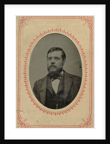 Portrait of a Man, United States, in a paper mat with an advertisement for clothing (Jackson's Home-Made Suits, Pittsburgh, PA) by Anonymous