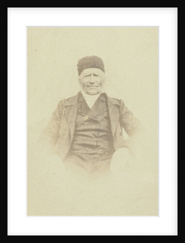 Portrait of an old man with a fur hat on by Franz Wilhelm Deutmann