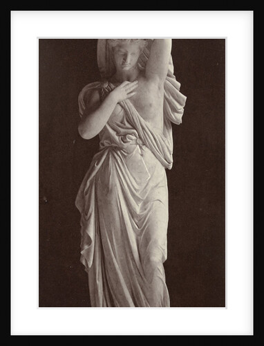 Marble statue of a woman in gown with partially bare torsos by Louis-Emile Durandelle