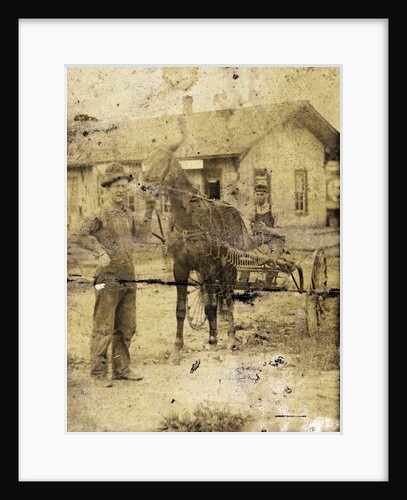 Two men, a horse and cart by Anonymous