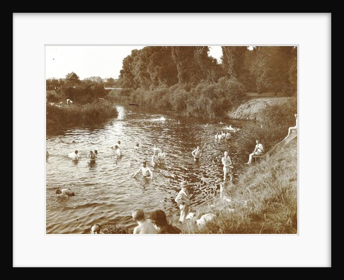 people Swimming in a river by Anonymous