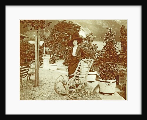 Woman on a terrace by Anonymous