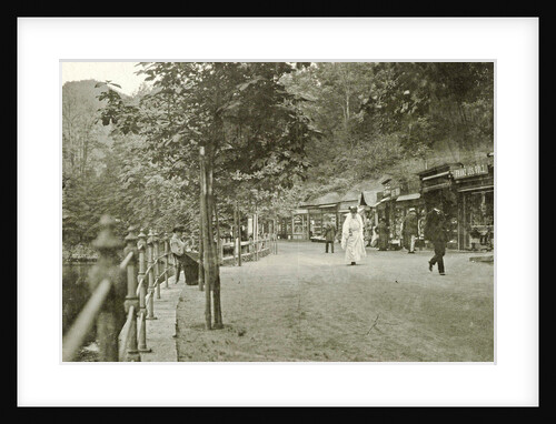 shops or stalls on the banks of a water by Anonymous