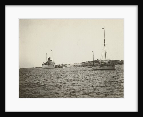 Two ships moored, possibly on one of the islands by Anonymous
