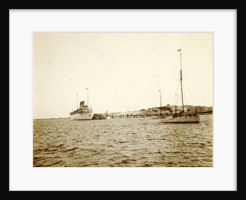 Two ships moored, possibly on one of the islands by Anonymous