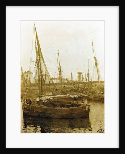 Sailing ships in a harbor, Netherlands by Anonymous