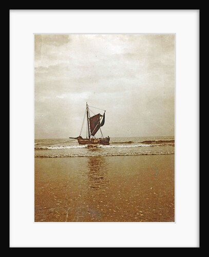 Sailing boat in shallow water on the coast, North Sea, The Netherlands or Germany by Anonymous