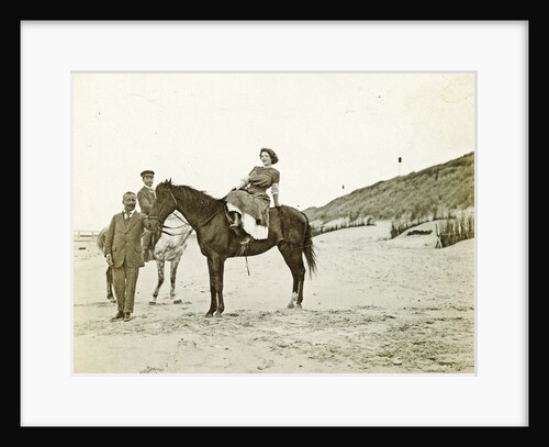 Man and woman on horseback on the beach, North Sea, the Netherlands or Germany by Anonymous