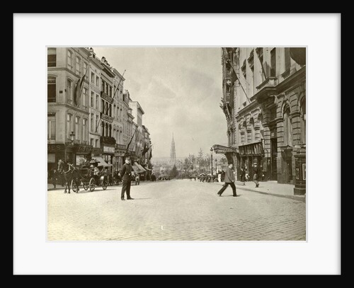 Rue Montagne de la Cour, Brussels, with the right The Old England Building, Belgium by Anonymous