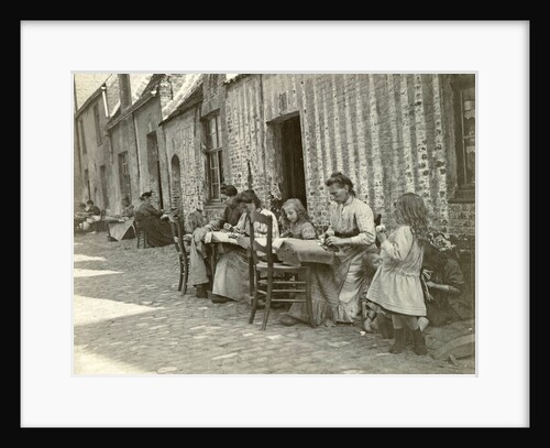Street and women lacemaking by Anonymous