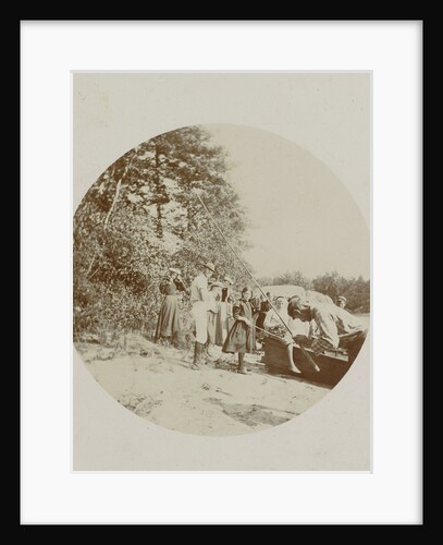 Company that at the edge of a lake or river is fishing by Anonymous