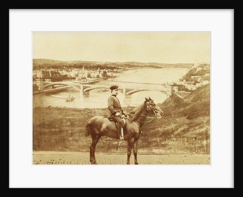 Man on horseback for a painted backdrop by Anonymous
