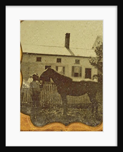Man and horse for a house, with backlight by Anonymous